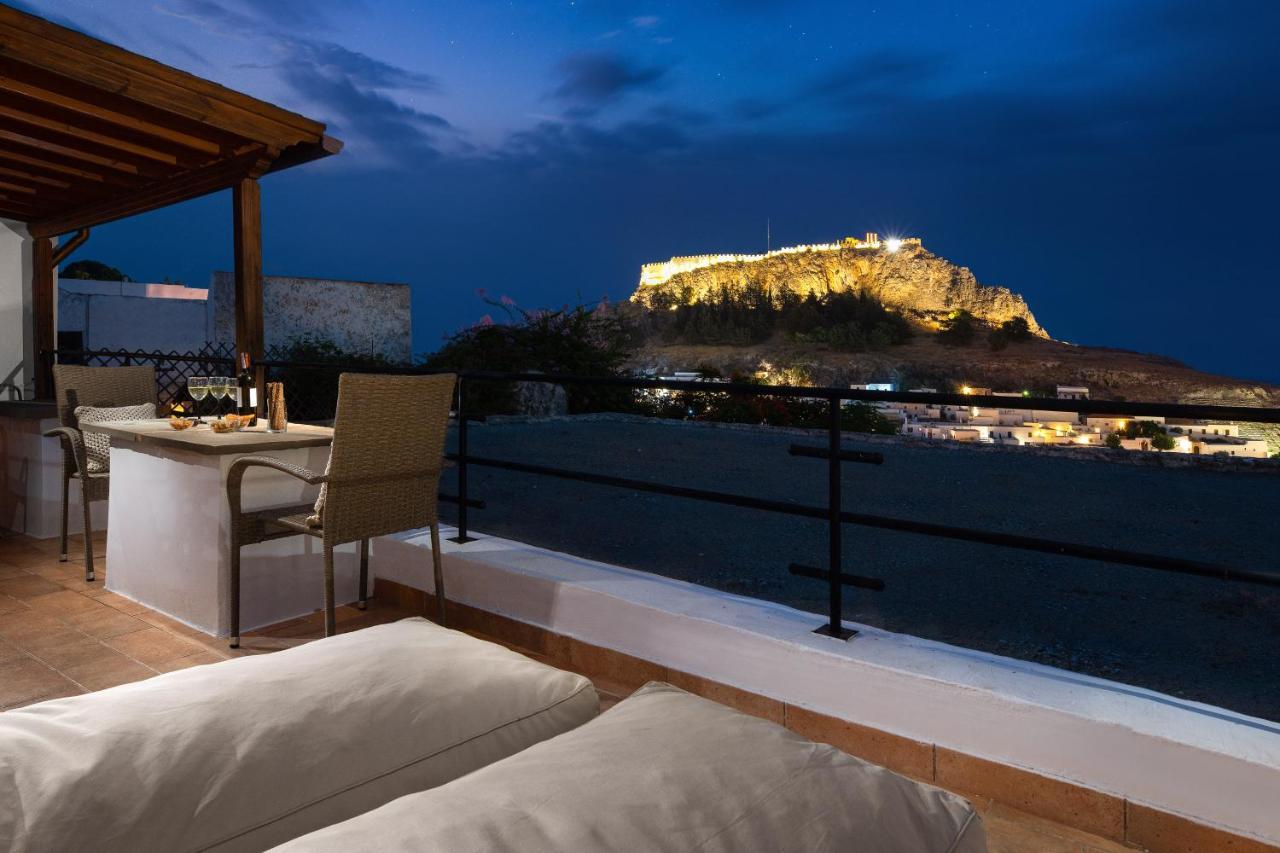 Villa Valasia Lindos With Acropolis View Exterior foto